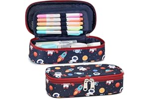 Cambond Cute Pencil Case for Boys - Big Capacity Pencil Case for Kids, Large Storage Pencil Pouch for School, Pencil Case Only, Dark Blue Space