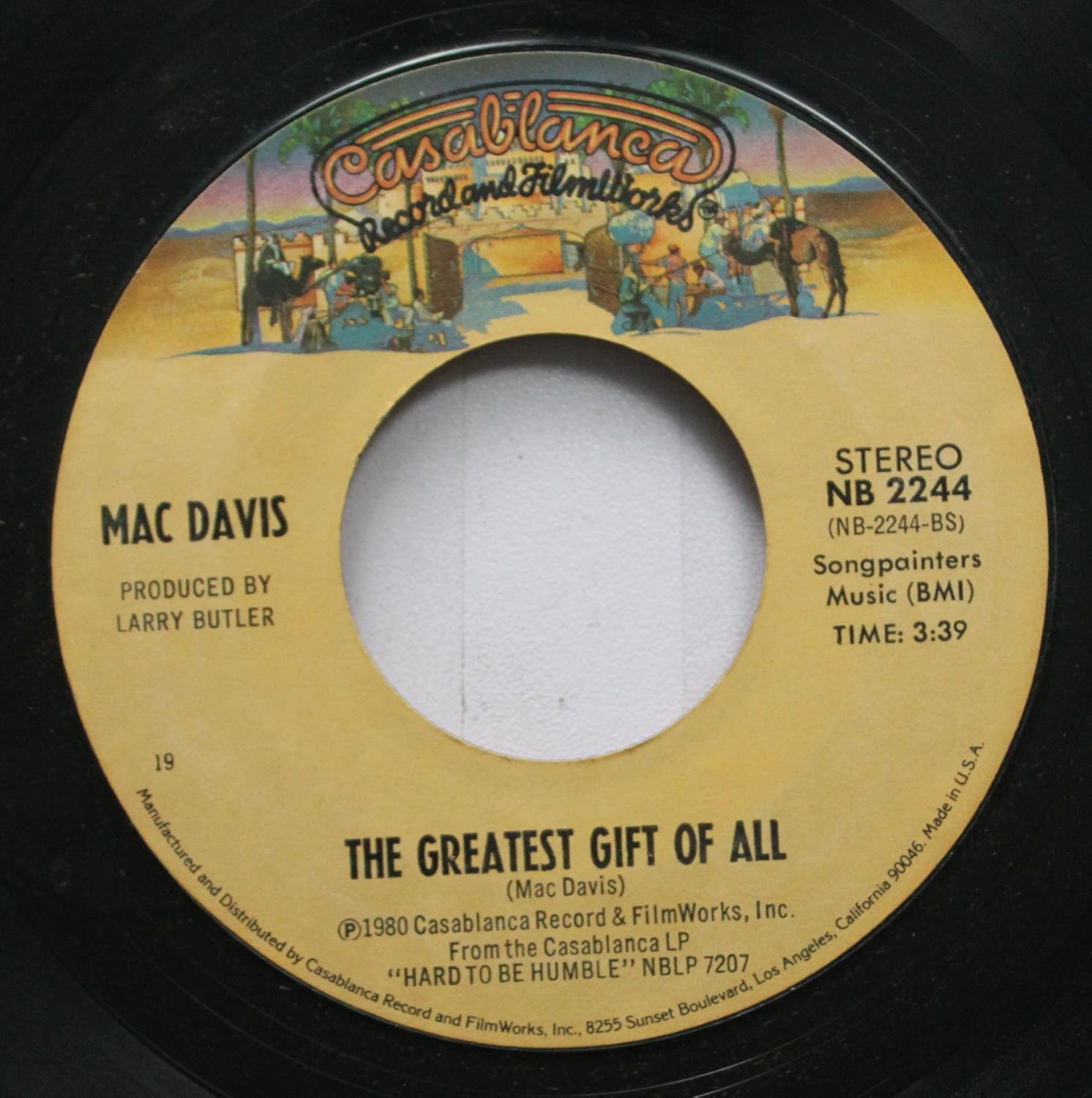 Mac Davis It's Hard To Be Humble / The Greatest Gift Of All rare Original 45 rpm 7 inch Vinyl Mac Davis It's Hard To Be Humble / The Greatest Gift Of All rare Original 45 rpm 7 inch Vinyl