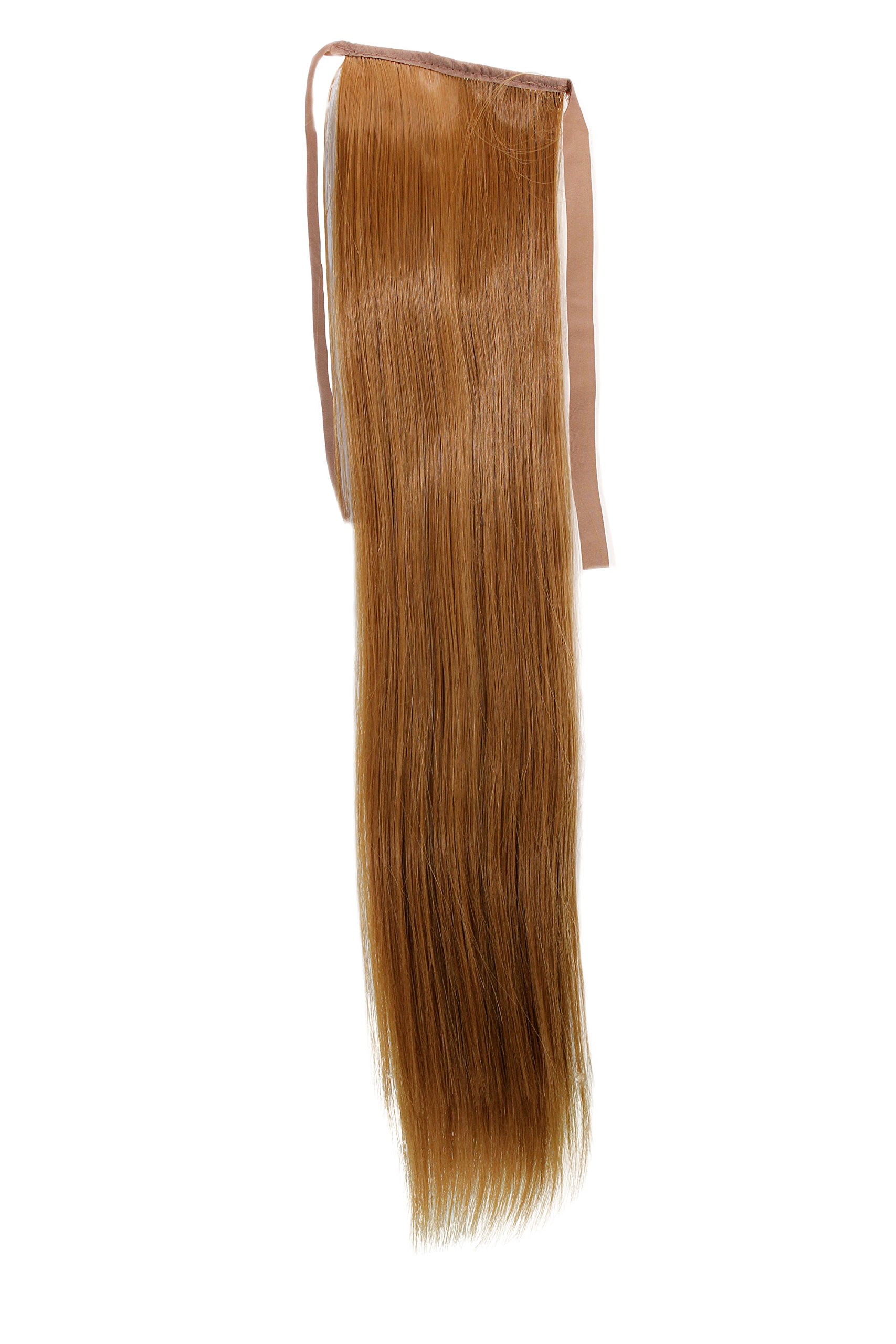 WIG ME UP - YZF-TS18-27 Hairpiece Pontail Pigtail extension slim light straight comb and ribbon strawberry blond 18inch