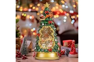LSISOVO Christmas Snow Globes,with Musical and 6 Hour Timer,Snow Globes Lights, Christmas Indoor Decorations, Christmas Tree Decorations,USB & Battery Powered,Christmas Christmas Santa Claus