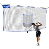 Golf Net with Target Pocket, 20ft/15ft/10ft Golf Practice Net, Heavy-Duty Multi Sports Baseball Hockey Netting Barrier, Golf Hitting Net for Golfer Garages Backyard Driving Swing, Indoor Outdoor Use