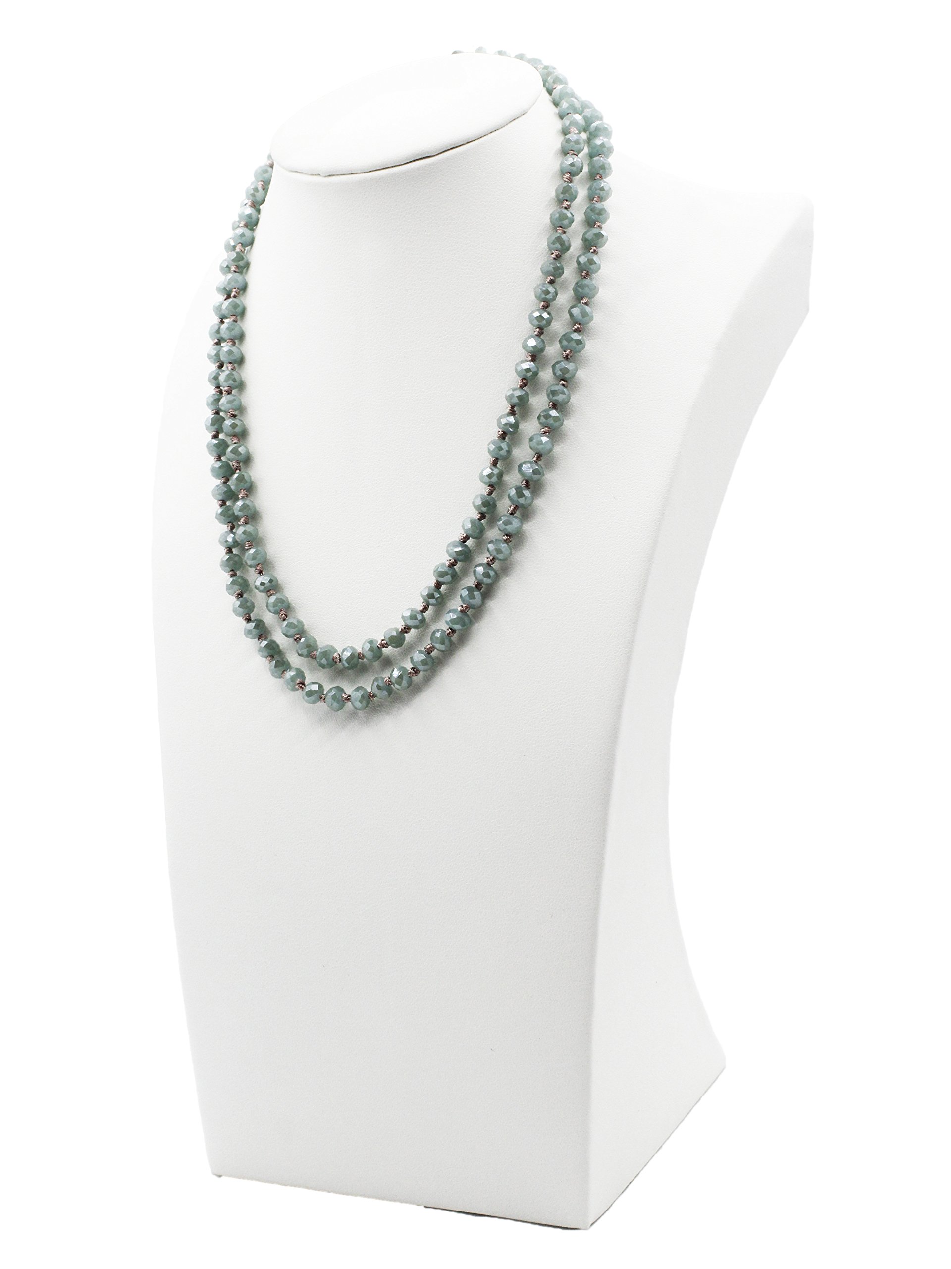 STAR BY QUEEN New Fashion Handmade Long Crystal Bead Chain Necklace Sweater Neckalce (Blue)