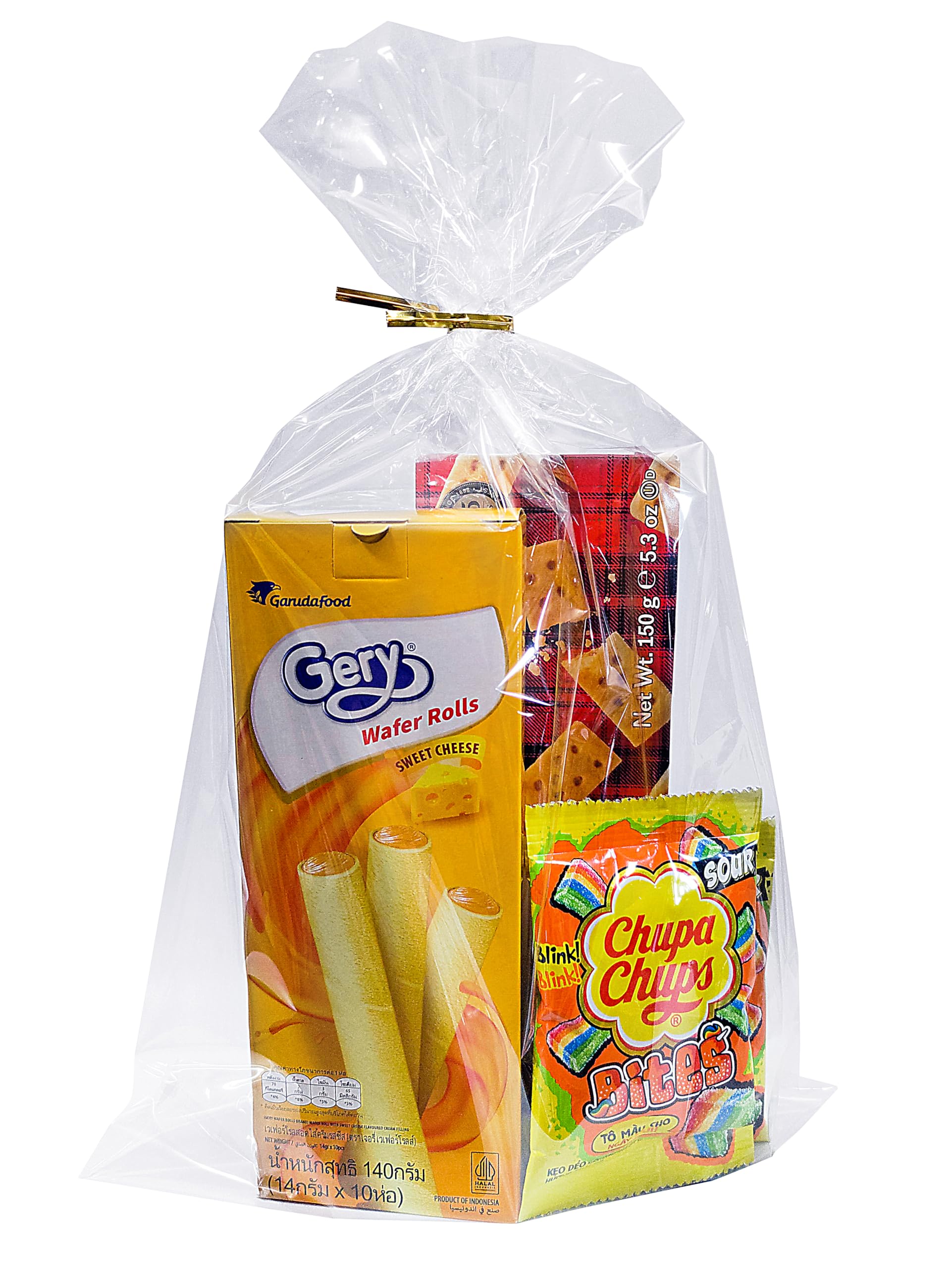 Photo 1 of Wowfit 50 CT 10x16 Inches Clear Flat Cellophane Treat Bags with 6" Gold Twist Ties – Large Cello Bags for Gifts, Cookies, Treats, Wrapping, Party Favors & Bakery Packaging – Sturdy & Easy to Use