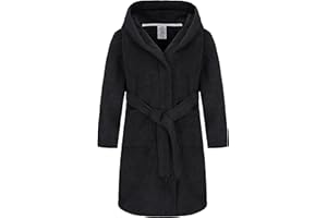 Childlike Me Boys Girls Teenagers Hooded Bathrobe Soft Towel Robe Kids Terry Cloth Spa Robes Sleepwear for Kids 5-16 Years