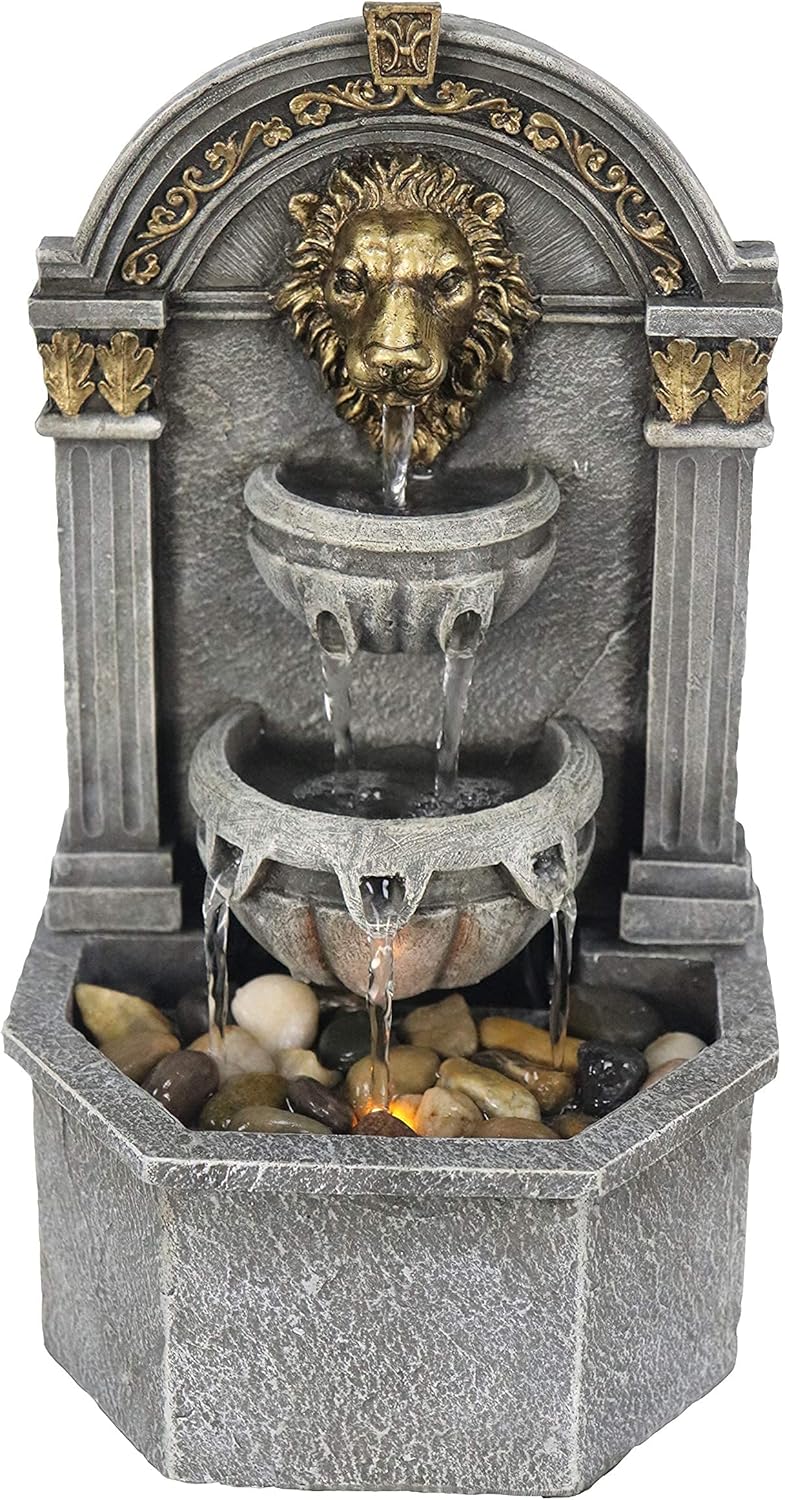 Indoor Fountains & Accessories - Warm Garden Lion's Head Fountain Relaxation Fountain for Interior Decoration Indoor Fountain Tabletop Fountains