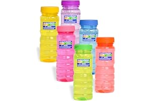 Sunny Days Entertainment 6 Pack Bubble Solution – 4oz Bubble Blower Bottles with 6-Hole Wand | Bottle of Bubble Solution for Kids | Birthday Party Favor Toy - Maxx Bubbles