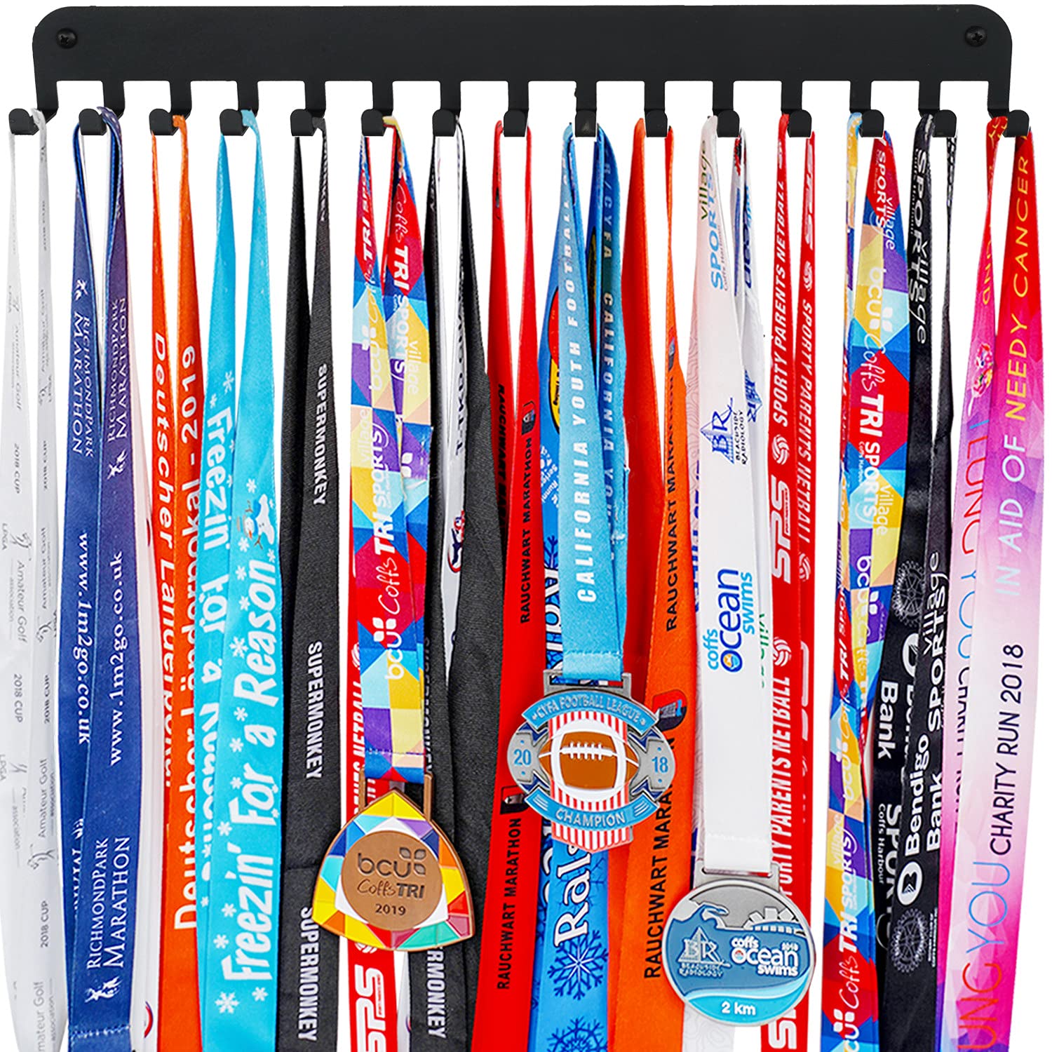 Display Rack For Table Runner Mua Race Medal Hanger Holder Display Shelf Bib Rack with 15 Display ...