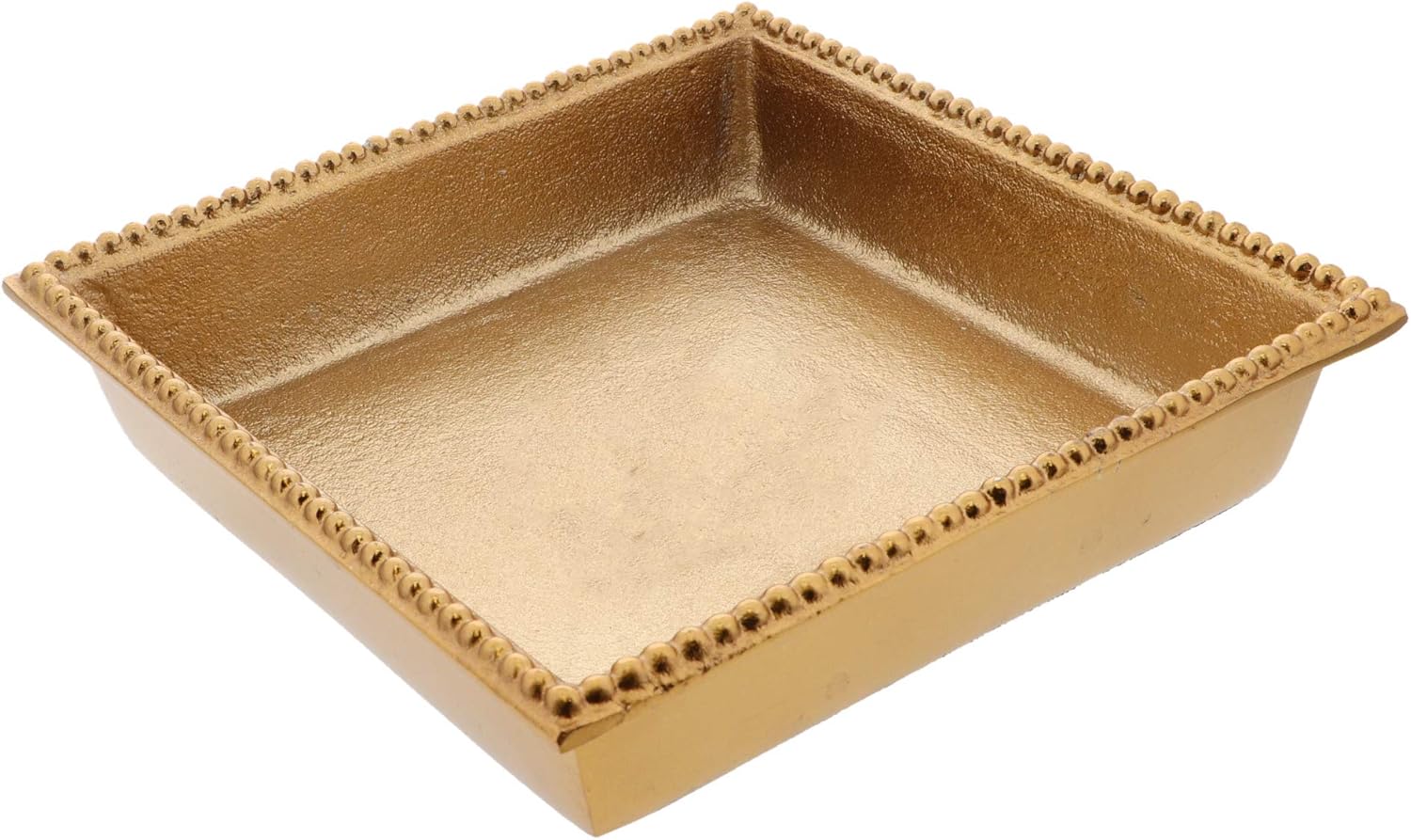 Servette Home Gold Napkin Holder Beaded Edge Metal Flat