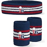 For Bare Feet NBA Officially Licensed Team Logo Headband & Wristband Combo Pack Team Color OSFM