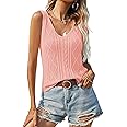 Dellytop Women's V Neck Knit Tank Tops 2025 Summer Casual Sleeveless Shirts Sweater Vest
