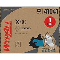 WypAll® PowerClean™ X80 Heavy Duty Cloths (41041), Brag Box, Extended Use Towels, Blue (160 Sheets/Pack, 1 Pack/Case, 160 She
