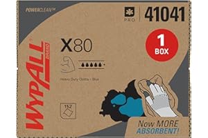 WypAll PowerClean X80 Cloths Heavy Duty Wipes (41041), Brag Box, Extended Use Towels, Blue (1 Pack of 152 Sheets, 152 Sheet Total)