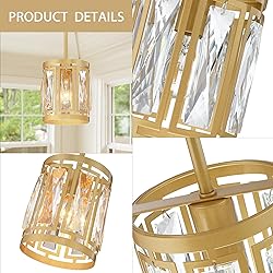 3 Pack Pendant Light Fixtures Modern Crystal Mini
