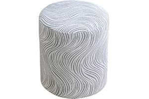 Hassock Cover Round Jacquard Ottoman Slipcover Custom Sizes Footstool Protector Stretch for Stool/Footrest/Pouf/Sofa with Ela