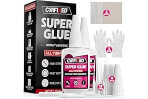 Super Glue Liquid for Plastic Ceramic Wood, 120 Gram Medium Thick All Purpose Clear Cyanoacrylate Adhesive, Heavy Duty CA Glu