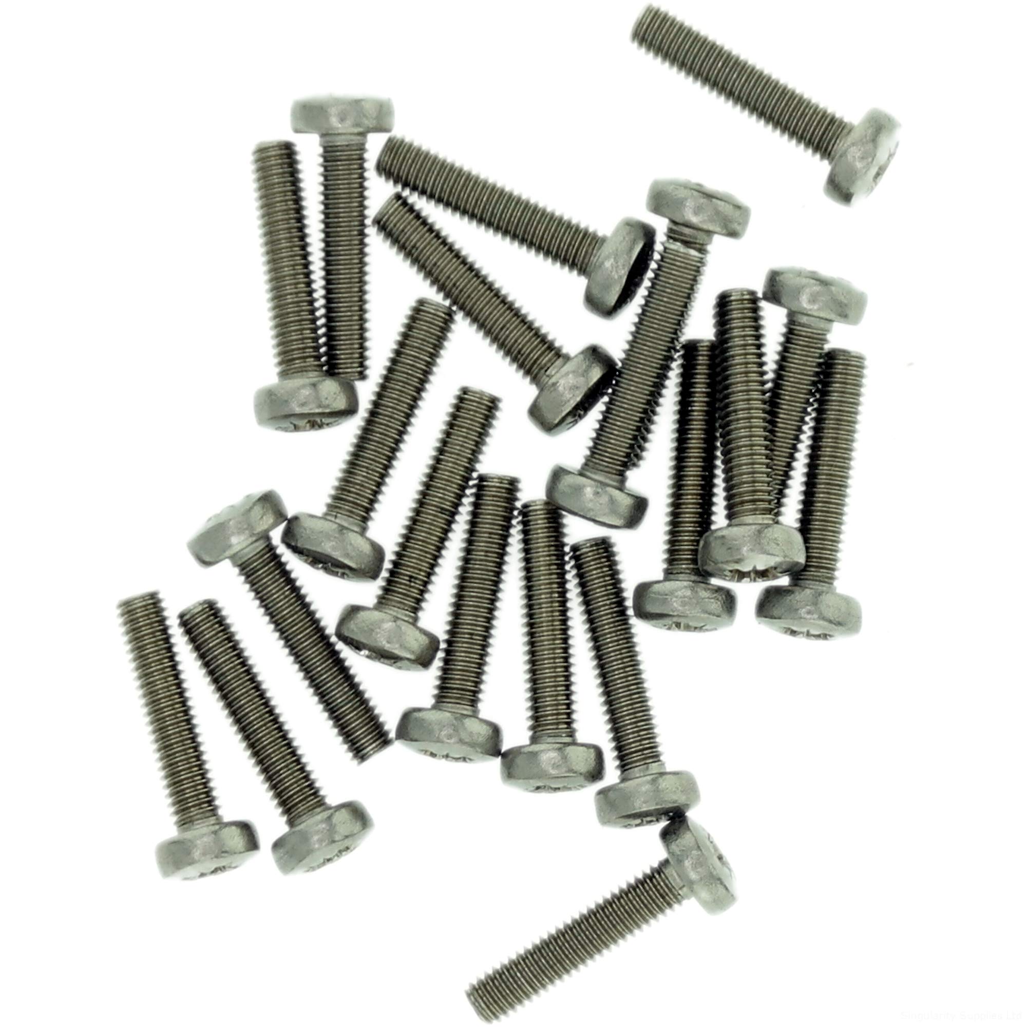 M2 (2mm x 3mm) Pozi Pan Machine Screw (Bolt) - Stainless Steel (A2) (Pack of 20)
