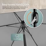 VonHaus Parasol 2M Garden Patio Umbrella with Tilt & Crank Grey view 6