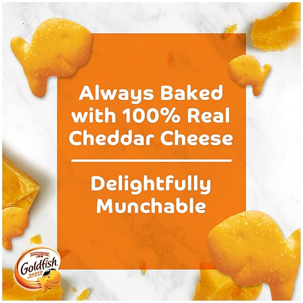 GOLDFISH CHEDDAR CHEESE CRACKERS, BAKED SNACK CRACKERS, 1 OZ ON-THE-GO SNACK PACKS, 20 COUNT BOX