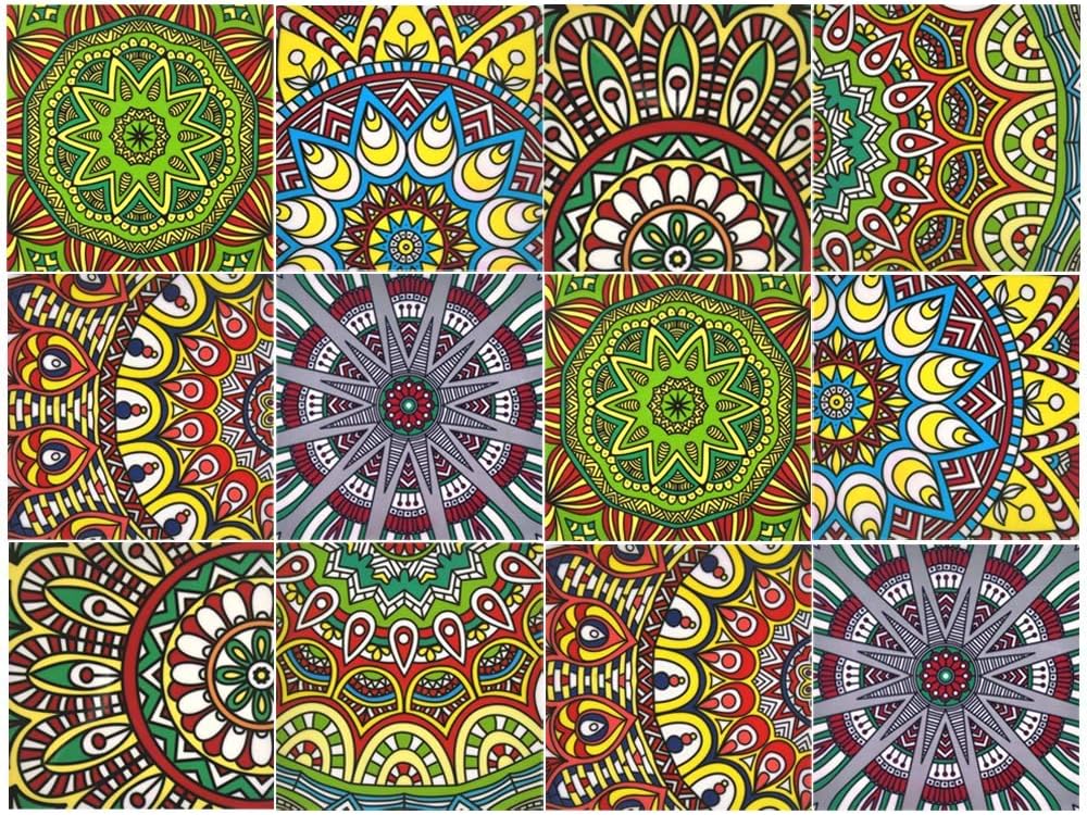 Ktichen Tile Stickers Bathroom, H2MTOOL 12PCS Peel and Stick Art Backsplash Tile Decals for Floor Stair Furniture Wall Decor (12, 8" x 8" Bohemian Style)