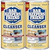 Bar Keepers Friend Powder Cleanser (12 oz) - Multipurpose Cleaner & Stain Remover - Bathroom, Kitchen & Outdoor Use - For Sta