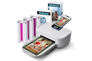 HP Sprocket Studio Plus 4x6 Wireless Instant Photo Printer, 118 Sheets + 3 Cartridges, Wi-Fi, Premium Dye Sublimation, Compact Home Use, Prints Vibrant Color Pictures, Editing App for Fun Photos