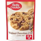 Betty Crocker Walnut Chocolate Chip Cookies, Cookie Baking Mix, 17.5 oz | Chewy, Gooey Texture, Makes 22-24 Two-Inch Or 12 Large Cookies, Great For Celebrations &amp; Everyday Snacking