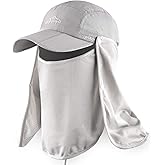 ELLEWIN Outdoor Sun Hat for Men Women UPF 50+ Fishing UV Hat with Neck Flap Face Cover for Sun Protection