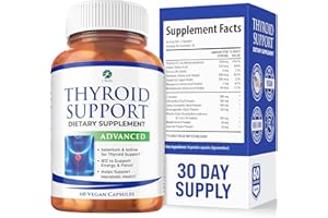 1 Body Thyroid Support Supplement for Women and Men | Supports Energy & Mental Clarity with Ashwagandha, Iodine, Zinc & B12 | Selenium Supplement | 30 Day Supply