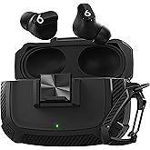 Maxjoy for Beats Studio Buds Case Cover, Studio Buds Plus Case 2023 with Lock, Studios Bud + Shockproof Protective Earbuds Cases with Keychain for Beats Studios Bud 2021/ Buds+ 2023, Black