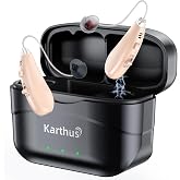 Karthus Rechargeable Hearing Aids for Seniors, Clear TV and Home Listening | Clear dialogue, quiet-mode listening, no app setup, one-button volume, glasses-friendly RIC comfort, 30H per charge