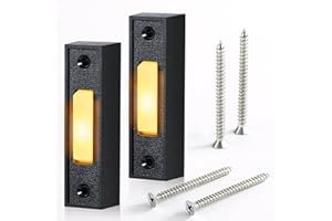 FOSENLION 2 Pack Lighted Doorbell Button, Universal Garage Door Switch Wired Wall Mounted Doorbell Push Button for Most Door Bell Chimes Most Door (Warm Light)