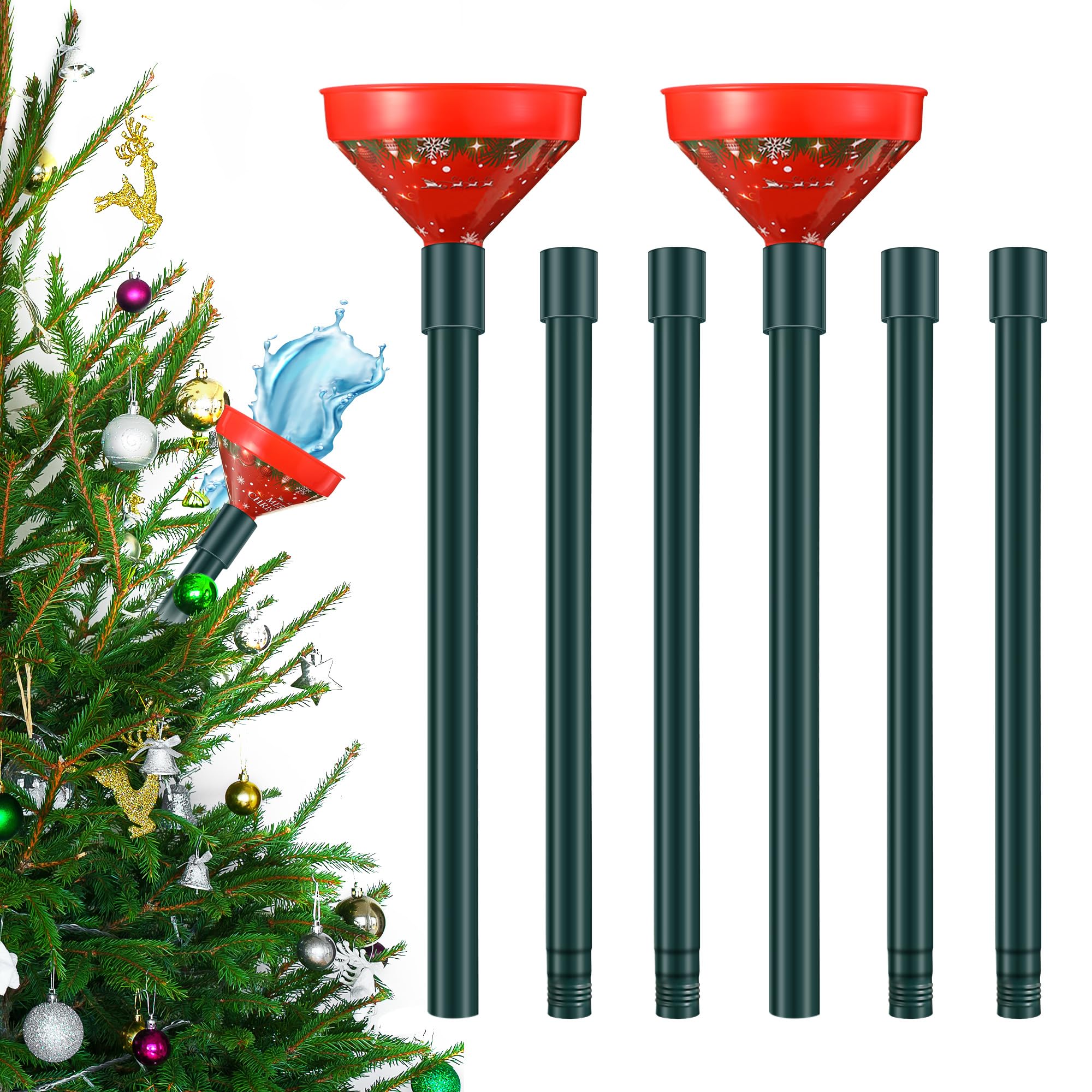 Photo 1 of 2 Pack Christmas Tree Watering Funnel System, 44 Inch Christmas Tree Watering Stick with Adjustable 3-Section Design, Reusable & Spill-Free, Xmas Plant Waterer Tool for Indoor and Outdoor