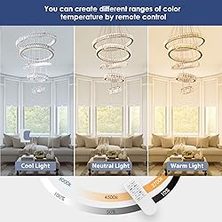 Dixun Dimmable Chandeliers LED Big Crystal