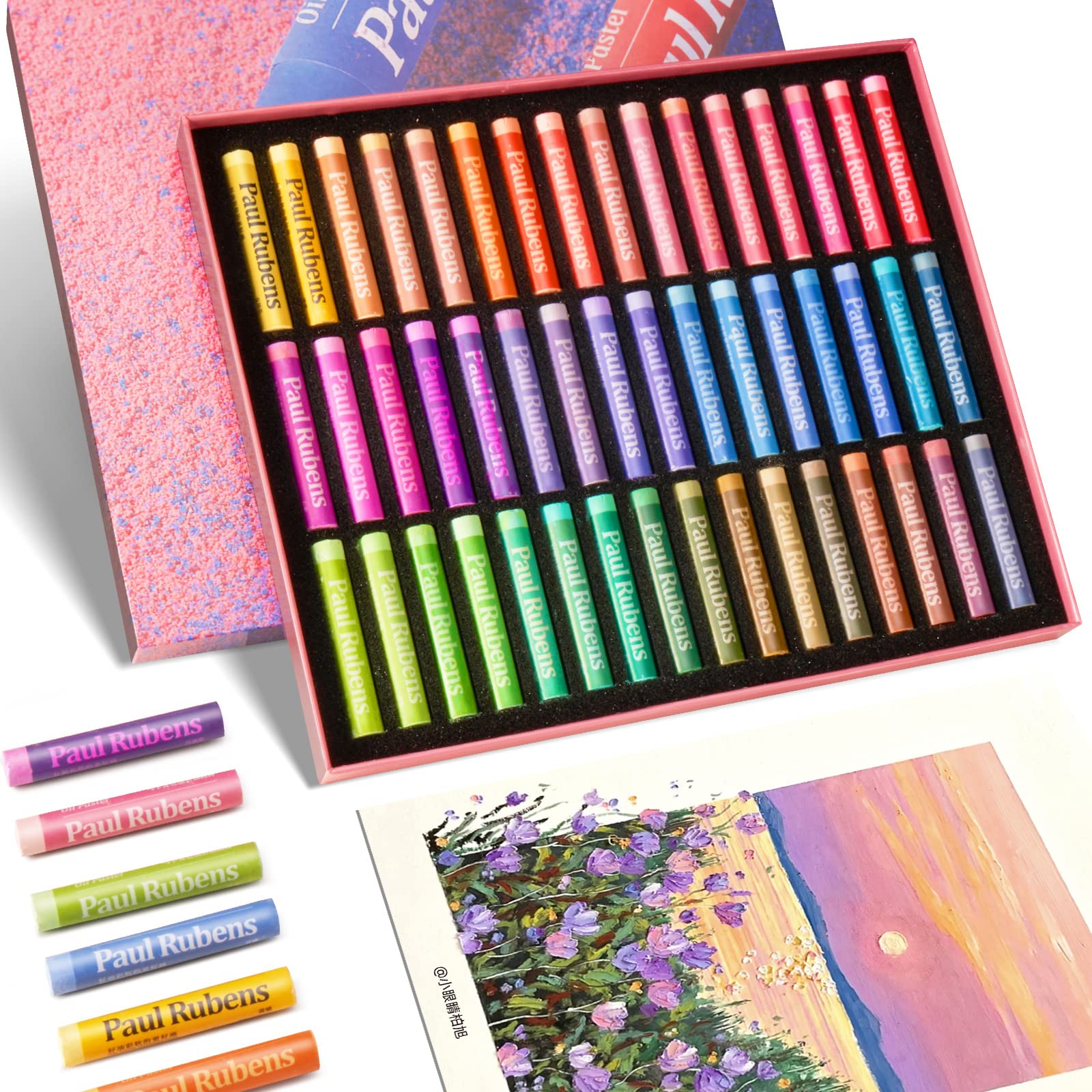 Paul Rubens Oil Pastels, 48 Macaron Colours Soft Pastels Non-Toxic Pastels for Artists, Students, Ideal for Sketching, Decorative Painting, Ideal for Adults,Teens,Artists