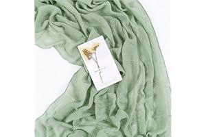 SAJOO Sage Green Cheesecloth Table Runner 10ft Boho Gauze Table Runner for Baby Shower 35x120 Inches Rustic Cheese Cloth for Wedding Shower Valentines Party Summer Home Decorations