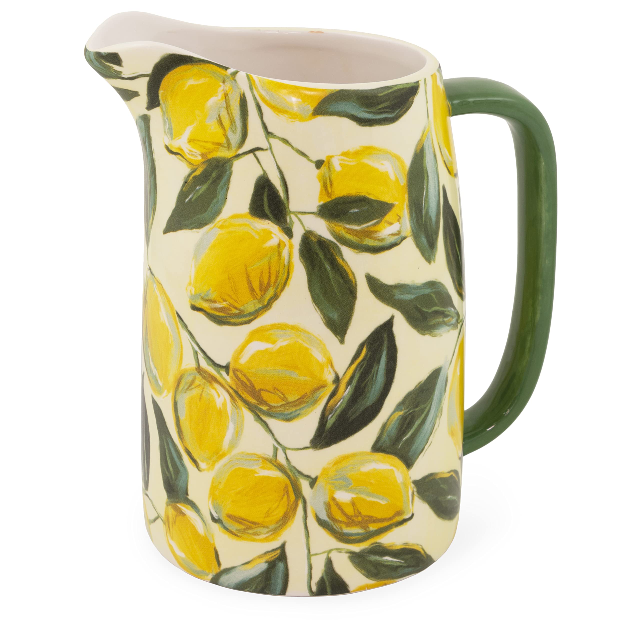 Photo 1 of Boston International Ceramic Drink Pitcher, 5.5 Cups, Painterly Lemons