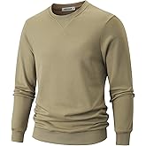 VEIISAR Men's Crewneck Sweatshirt - Basic Long Sleeve Pullover for Casual & Athletic Wear