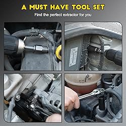 Topec Deep Bolt Extractor Set 28PCS, 3/8" Drive