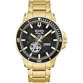 Bulova Men's Marine Star 'Series C' Automatic Stainless Steel 3-Hand Watch, Exhibition Case, Rotating Bezel