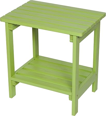 Amazon Com Shine Company 4114lg Indoor Outdoor Rectangular Hydro Tex Finish Lime Green Side Table Garden Outdoor