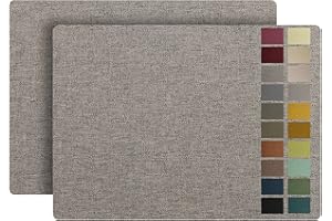 ILOFRI Linen Fabric Patches Self Adhesive 8x11 inch 2pcs, Fabric Couch Repair Tape Kits for Upholstery, Furniture, Car Seats, Office Chair, Sofa, Clothing, Jackets, Crafts - Beige Grey 3.0