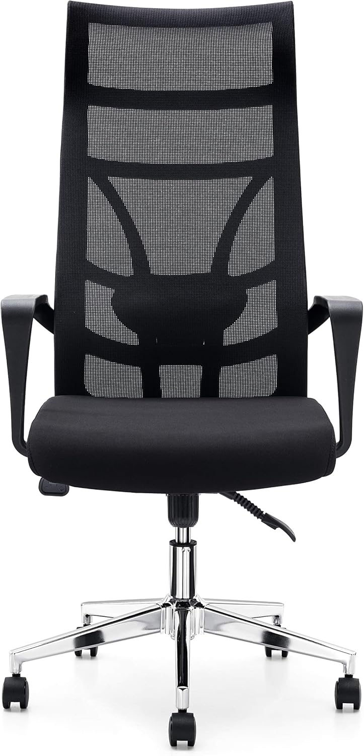 Allguest Ergonomic Office High Back Elastic Mesh Chair – Black Premium Quality High with Adjustable Lumbar Support -Back Office Chair – High-Density Foam Cover Chair: Kitchen & Dining