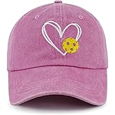Pickleball Baseball Cap for Men Women, Funny Adjustable Embroidered Cotton Outdoor Sport Pickle Ball Heart Hat