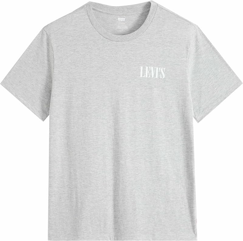 T-shirt masculina de gola redonda (1 unidade), logótipo SSNL em tom médio Heather Grey, L