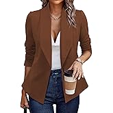 Tralilbee Women's Blazers Long Sleeve Open Front Work Office Suit Jackets Blazer S-XL