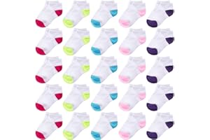 Duufin Toddler Socks, 25 Pairs Baby Boys Girls Ankle Socks Kids Low Cut Sock Half Cushion Low Rise Sock for Toddler