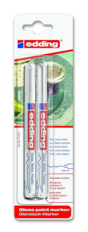 edding 780 Lackmarker mit feiner Rundspitze, 2 Stück weiß