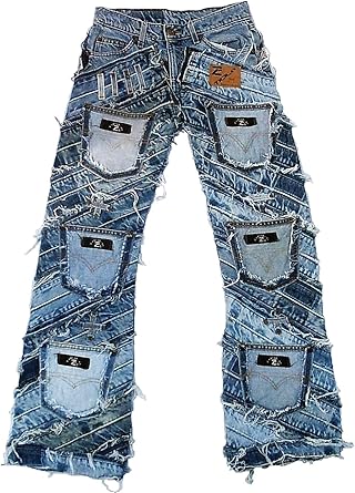 designer patchwork jeans