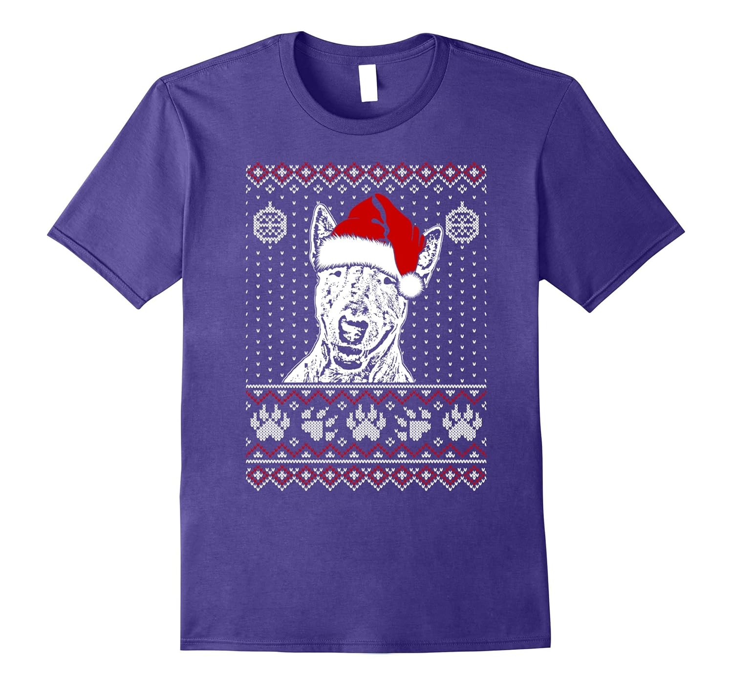 Bull Terrier Christmas Tee T Shirt Short Sleeve Noel Gift-ANZ