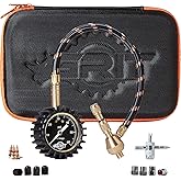Rapid Air Down Tire Deflator Offroad Kit, PSI Tire Pressure Gauge [Glows in Dark] & Custom Foam Case + Chrome Caps & Valve Co